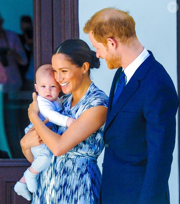 Le prince Harry et Meghan Markle avec leur fils Archie au Cap en Afrique du Sud le 25 septembre 2019.