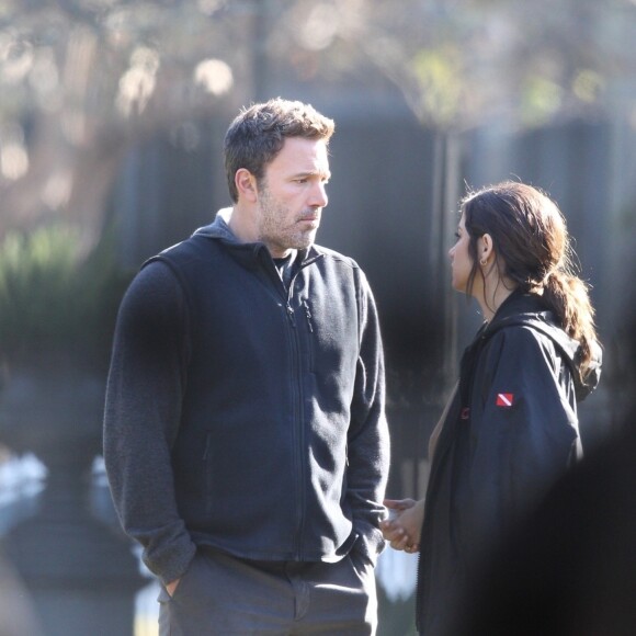 Exclusif - Ben Affleck et Ana de Armas sur le tournage du film 'Deep Water' à la Nouvelle Orléans, le 13 novembre 2019.