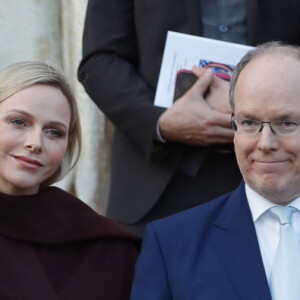 Exclusif - Le prince Albert II de Monaco et la princesse Charlene lors de l'ordination du nouvel archevêque de la Principauté de Monaco, Dominique Marie David, à Monaco le 8 mars 2019. Monseigneur Dominique Marie David remplace Monseigneur Bernard Barsi en poste à Monaco depuis l'an 2000. © Claudia Albuquerque/ Bestimage