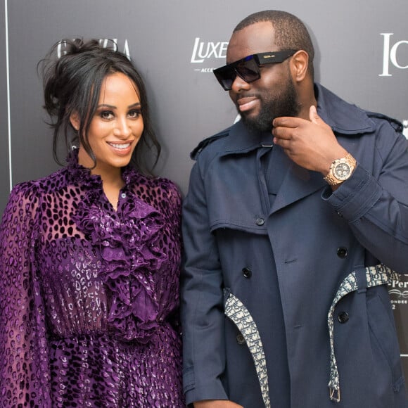 Exclusif - Le rappeur Gims (Maître Gims - Gandhi Djuna) et sa femme Demdem Djuna lors du photocall de la 14ème édition du Casa Fashion Show au Sofitel Casablanca Tour Blanche à Casablanca, Maroc, le 20 avril 2019. © Philippe Doignon/Bestimage