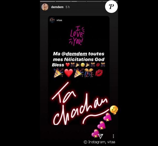 Vitaa a adressé ses félicitations à Demdem après l'annonce de la naissance de son cinquième enfant le 19 mars 2020.