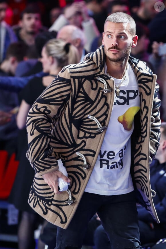 Matt Pokora (M. Pokora) - People au match de basket "ASVEL vs Boulogne Levallois Metropolitans" lors de la première demi-finale de Leaders Cup à la "Disney Events Arena" de Marne-la-Vallée, le 15 février 2020. © Gwendoline Le Goff / Panoramic / Bestimage