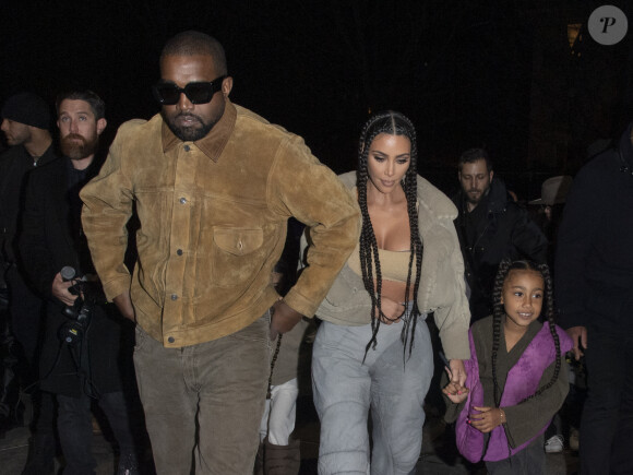 Exclusif - Kanye West, Kim Kardashian, North West - K.West présente sa 8ème collection Yeezy au siège du Parti Communiste à Paris le 2 mars 2020