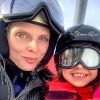 Sylvie Tellier et sa fille au ski, le 12 février 2020