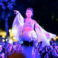 Ariana Grande sur scène lors du festival Coachella, à Indio. Le 14 avril 2019.