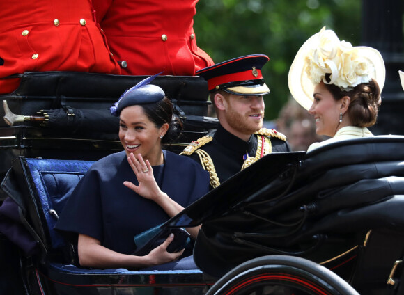 Le prince Harry, Meghan Markle et Kate Middleton - La parade Trooping the Colour 2019, célébrant le 93ème anniversaire de la reine Elisabeth II, au palais de Buckingham, Londres, le 8 juin 2019.