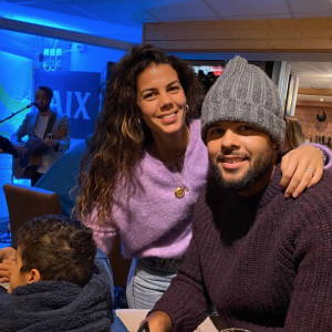 Jo-Wilfried Tsonga, son épouse Noura El Shwekh et leur fils Sugar. Janvier 2020.