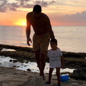 Jo-Wilfried Tsonga et son fils Sugar. Décembre 2019.