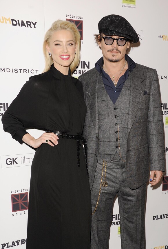 Johnny Depp et Amber Heard arrivent à la première du film "The Rum Diary" à New York. Le 25 octobre 2011. @PictureGroup/ABACAPRESS.COM