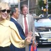 Cate Blanchett, chaussée de souliers Sergio Rossi, arrive dans les studios de l'émission "The Late Show With Stephen Colbert" à New York, le 12 août 2019.