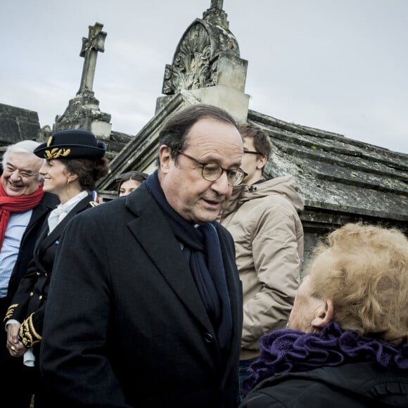 François Hollande - Commémoration de la mort de François Mitterrand à Jarnac. Le 8 janvier 2020 © Renaud Joubert / Panoramic / Bestimage