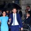 Le prince Harry, duc de Sussex, et Meghan Markle, duchesse de Sussex arrivent à la cérémonie des Endeavour Fund Awards au Mansion House à Londres, Royaume Uni, le 5 mars 2020.