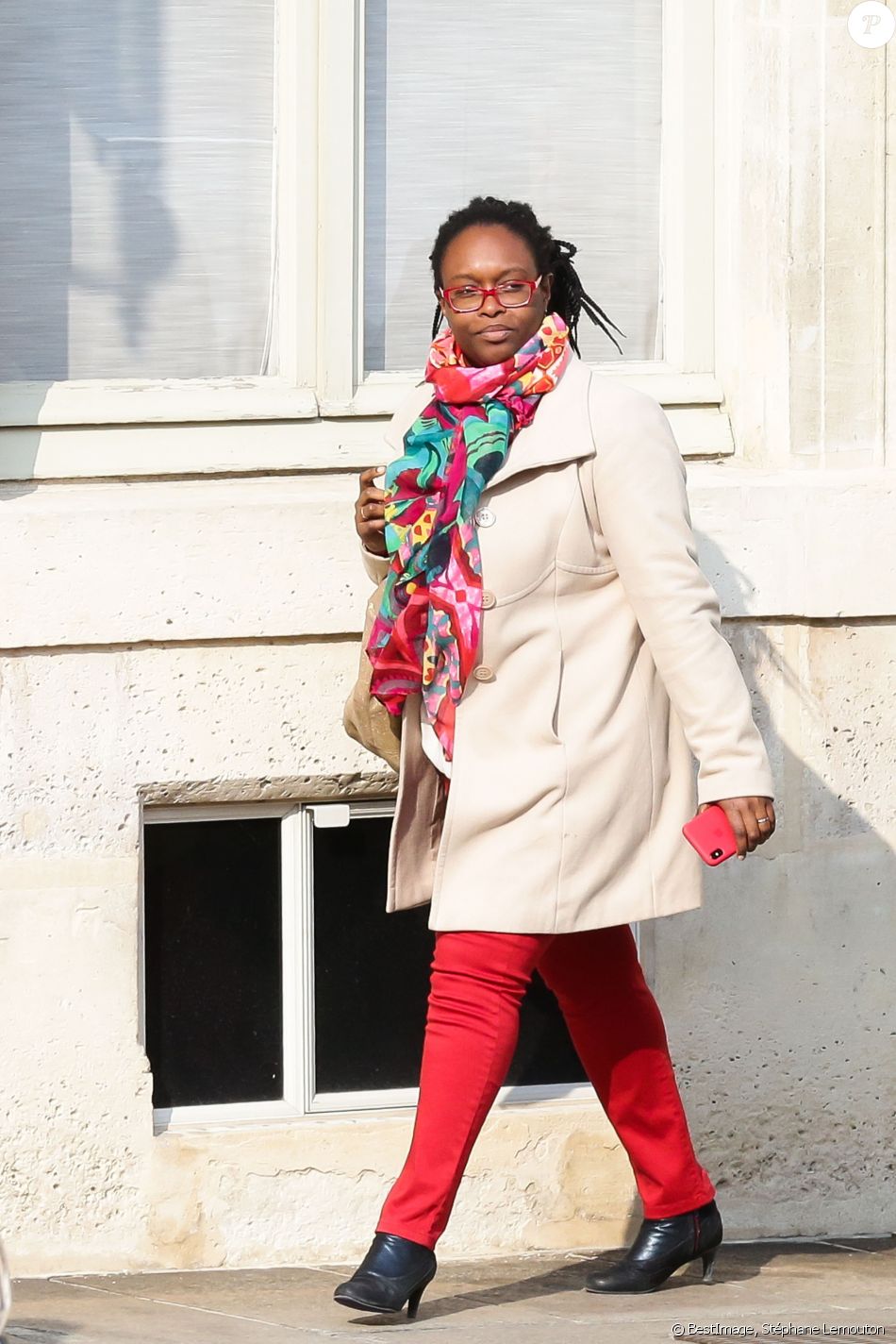 Sibeth N&#039;Diaye lors de la sortie du conseil des ministres du 21 février 2018 au palais de l&#039;Elysée à Paris le 21 février 2018. © Stéphane Lemouton / Bestimage