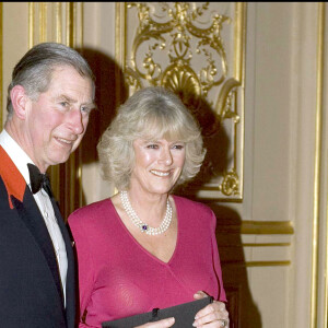 Le prince Charles et Camilla à Windsor le jour de l'annonce de leurs fiançailles, le 10 février 2005.
