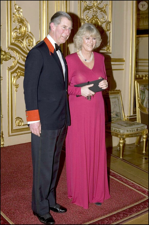 Le prince Charles et Camilla à Windsor le jour de l'annonce de leurs fiançailles, le 10 février 2005.