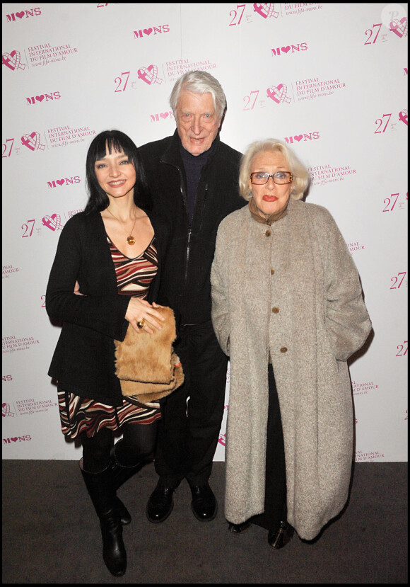 Hans Meyer avec Maria de Medeiros et Micheline Presle en 2011 au Festival international du film d'amour à Mons, pour la projection de HH, Hitler à Hollywood.