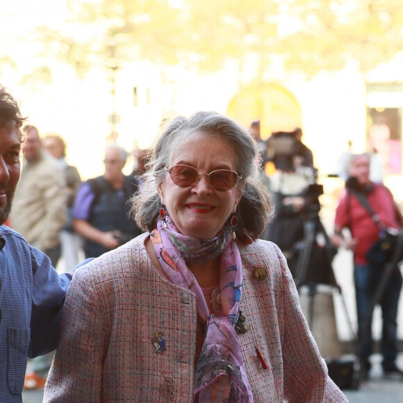 Dominique Lavanant lors des obsèques de son grand ami Jean-Pierre Mocky en l'église Saint-Sulpice à Paris le 12 août 2019 © JB Autissier / Panoramic / Bestimage