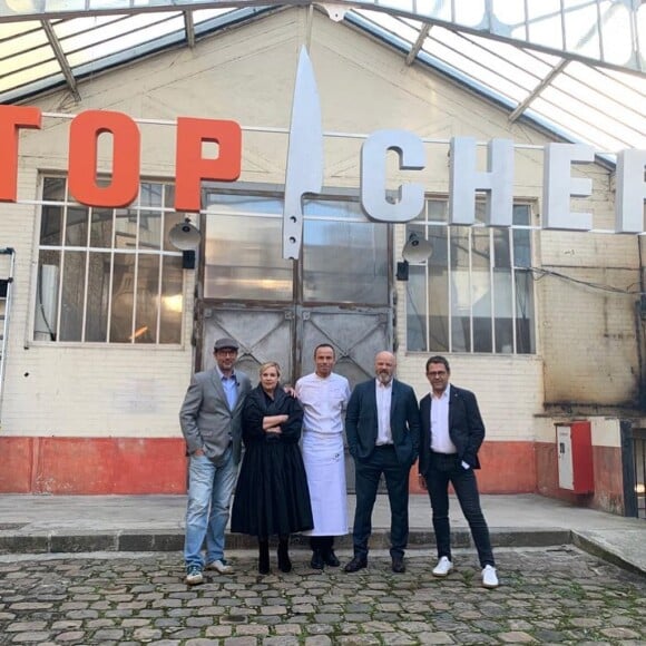 Michel Sarran sur le tournage de "Top Chef" avec Philippe Etchebest, Paul Pairet et Christophe Hay