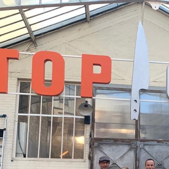 Michel Sarran sur le tournage de "Top Chef" avec Philippe Etchebest, Paul Pairet et Christophe Hay