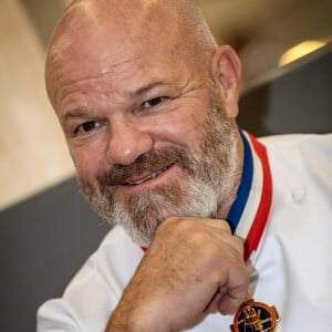 Exclusif - Philippe Etchebest préside le salon français de la restauration "Expotel" à Bordeaux. Il dirige aussi la journée des chefs et sa compétion regroupant 22 Etoiles sur l'évènement, le 25 Novembre 2019. © Patrick Bernard/ Bestimage