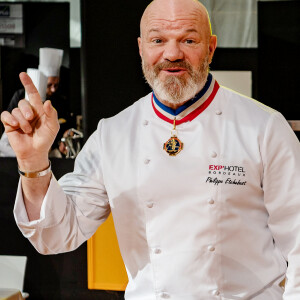 Exclusif - Philippe Etchebest préside le salon français de la restauration "Expotel" à Bordeaux. Il dirige aussi la journée des chefs et sa compétion regroupant 22 Etoiles sur l'évènement, le 25 Novembre 2019. © Patrick Bernard/ Bestimage