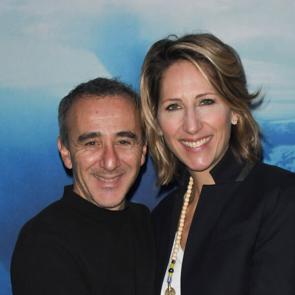Elie Semoun, Maud Fontenoy lors du lancement de la mission "Classe des mers" à l'aquarium de Paris avec la fondation Maud Fontenoy le 6 février 2020. © Coadic Guirec / Bestimage