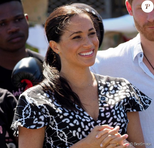 Meghan Markle, duchesse de Sussex, en visite dans le township de Nyanga, Afrique du Sud. Le 23 septembre 2019.