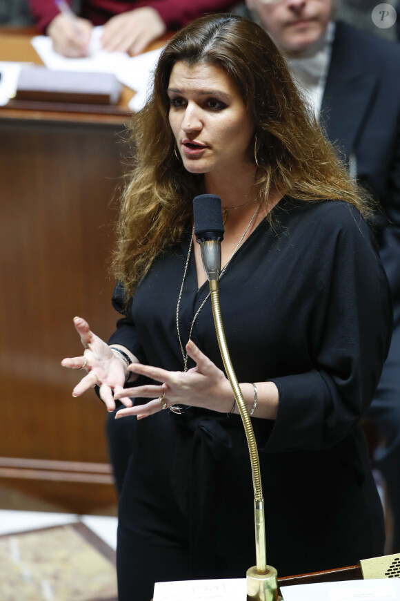 Marlène Schiappa, secrétaire d'Etat, chargée de l'Egalité des femmes et des hommes, lors d'une séance de "questions au gouvernement" au Sénat à Paris, France, le 3 mars 2020. © Gwendoline Le Goff/Panoramic/Bestimage