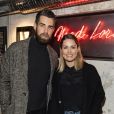Exclusif - Luka Karabatic et sa compagne Jeny Priez lors du cocktail dînatoire expérimental "Guitar Players Show" organisé à la boutique Mad Lords "House of jewelry", située rue Saint Honoré. Paris, le 22 novembre 2018. © Pierre Perusseau/Bestimage