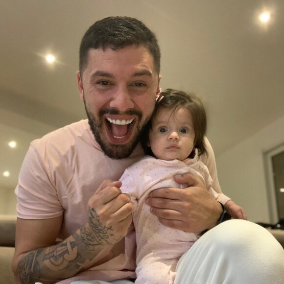 Kevin Guedj avec sa fille Ruby, le 20 mars 2020