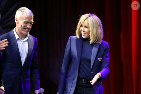 Didier Deschamps, parrain de l'Opération Pièces Jaunes 2020 et la Première Dame Brigitte Macron, présidente de la Fondation Hôpitaux de Paris – Hôpitaux de France Disneyland Paris a accueilli 300 enfants hospitalisés avec la Fondation Hôpitaux de Paris – Hôpitaux de France pour une journée inoubliable en compagnie de la Première Dame et présidente de la Fondation Hôpitaux de Paris – Hôpitaux de France, le parrain de l'Opération Pièces Jaunes 2020, la présidente de Disneyland Paris et d'autre personnalités à Marne-la-Vallée, France, le 29 janvier 2020. © Dominique Jacovides/Bestimage