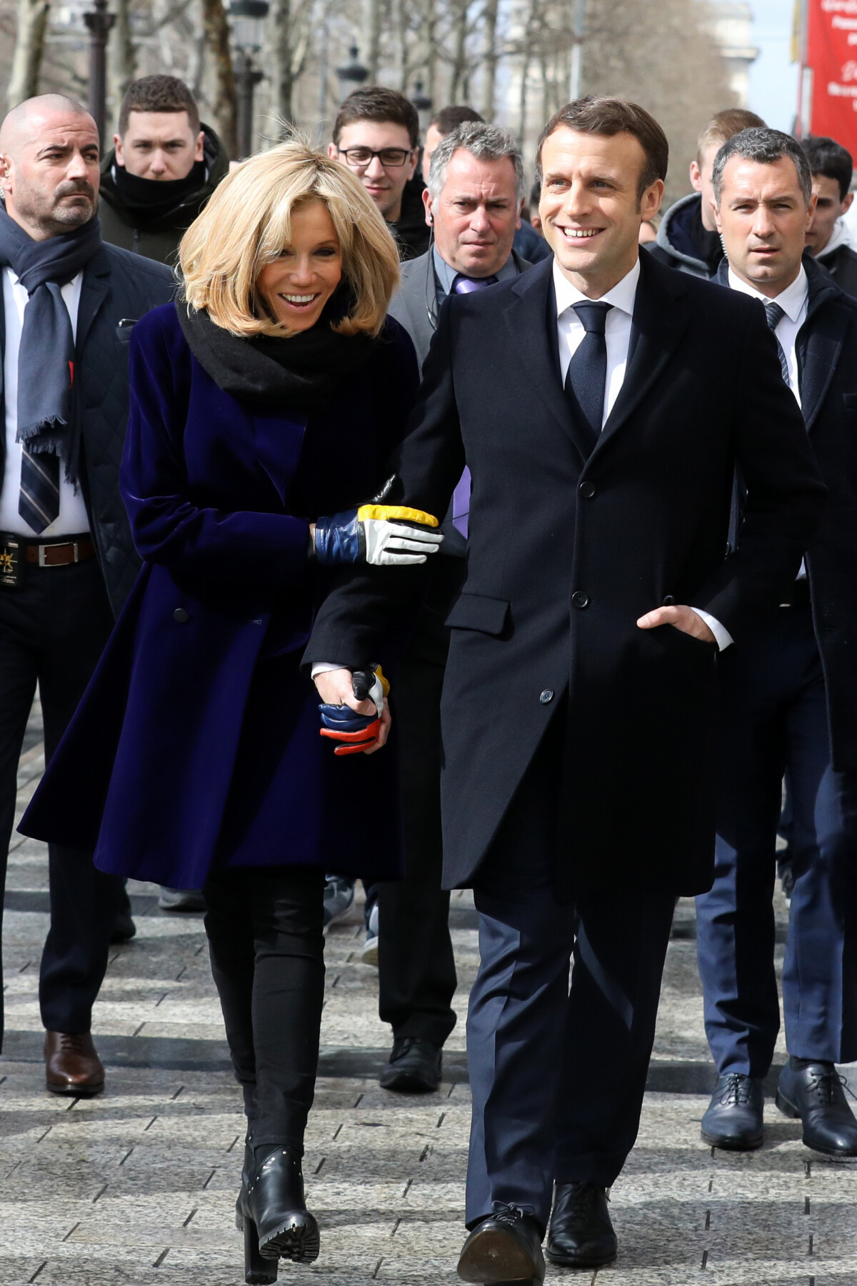 Photo : Le président Emmanuel Macron et sa femme Brigitte lors de l ...