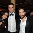 Exclusif - Leila Bekhti pose avec son mari Tahar Rahim, accompagné de son frere Ahmed - Soiree Magnum pour le film "Le passe" lors du 66eme festival de Cannes le 17 mai 2013.