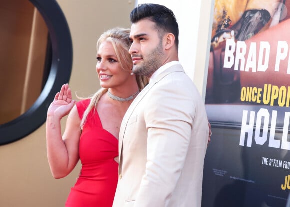 Britney Spears, Sam Asghari - Les célébrités assistent à la première de "Once Upon a Time in Hollywood" à Hollywood, le 22 juillet 2019.