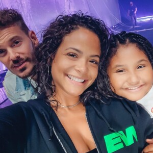 Christina Milian, sa fille Violet et M. Pokora sur le "Pyramide Tour"- 18 octobre 2019.