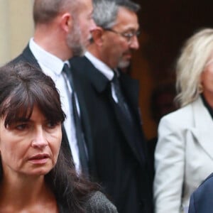 Valérie Perrin et son compagnon Claude Lelouch - Obsèques de Charles Gérard en la cathédrale arménienne Saint-Jean-Baptiste de Paris. Le 26 septembre 2019