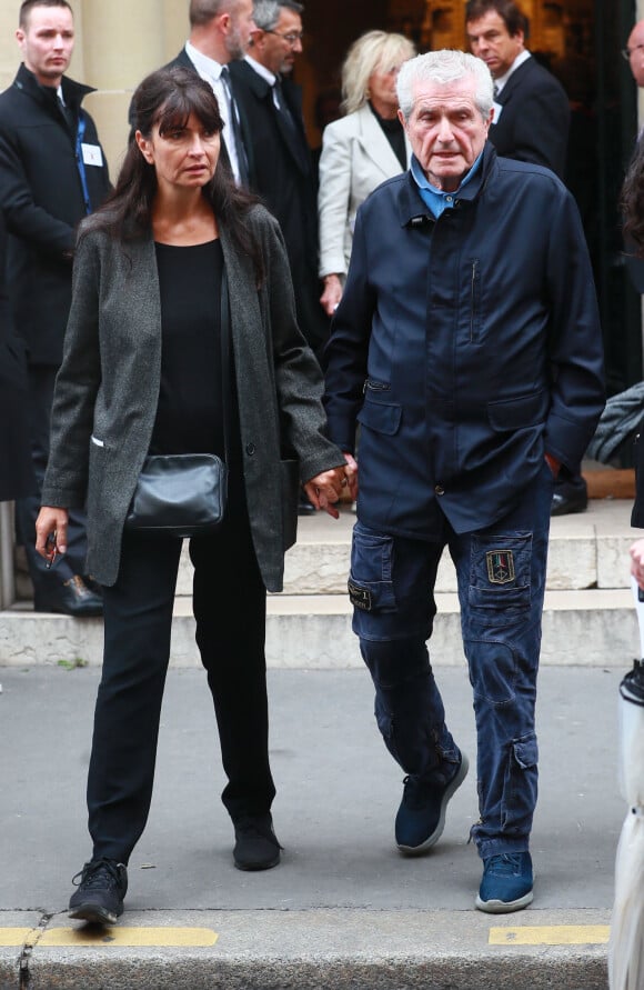 Valérie Perrin et son compagnon Claude Lelouch - Obsèques de Charles Gérard en la cathédrale arménienne Saint-Jean-Baptiste de Paris. Le 26 septembre 2019
