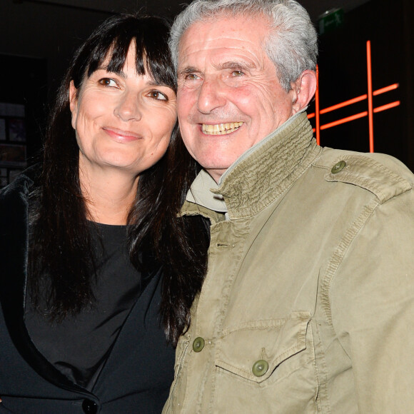 Claude Lelouch avec sa compagne Valérie Perrin - Le réalisateur français C. Lelouch célèbre ses 80 ans au restaurant Victoria à Paris, France, le 30 octobre 2017. © Coadic Guirec/Bestimage