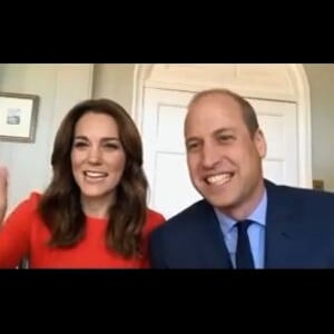 La duchesse Catherine de Cambridge et le prince William en appel visio le 8 mai 2020 pour commémorer les 75 ans de la Libération.