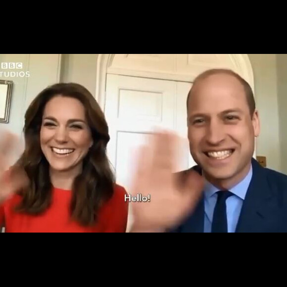 La duchesse Catherine de Cambridge et le prince William en appel visio le 8 mai 2020 pour commémorer les 75 ans de la Libération.