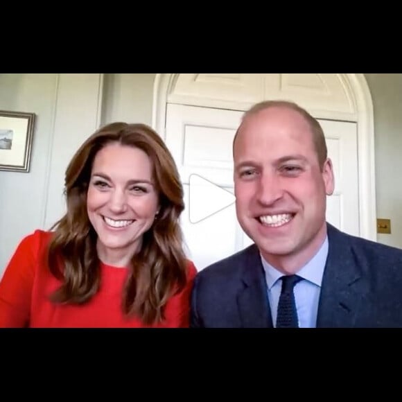 La duchesse Catherine de Cambridge et le prince William en appel visio le 8 mai 2020 pour commémorer les 75 ans de la Libération.