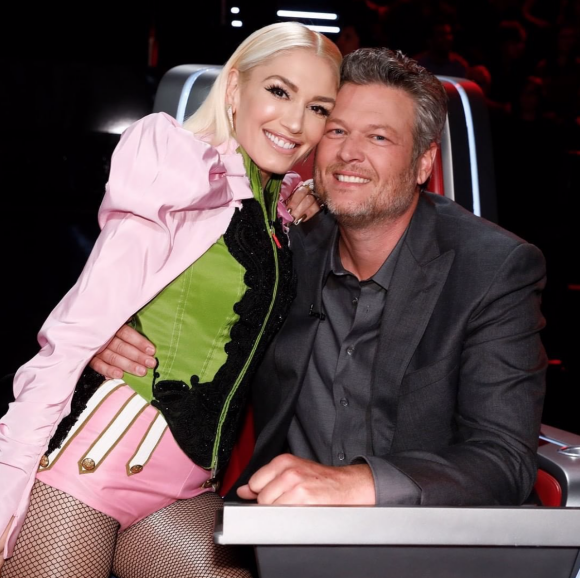 Gwen Stefani et Blake Shelton sur le plateau de The Voice. Novembre 2019.