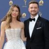 Jessica Biel et son mari Justin Timberlake au 70ème Primetime Emmy Awards au théâtre Microsoft à Los Angeles, le 17 septembre 2018