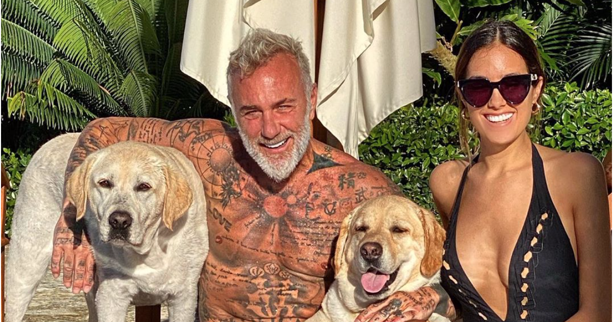 Gianluca Vacchi Sa Compagne Sharon Fonseca Et Leurs Deux Labradors