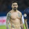 Ezequiel Lavezzi après la rencontre entre le Paris Saint-Germain et Lens au Parc des Princes à Paris le 7 mars 2015