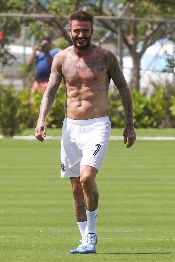 David Beckham - Le clan Beckham va jouer au football à Miami. L'équipe de D.Beckham , l'Inter Miami devait jouer son premier match ce week-end, mais tout est annulé à cause de l'épidémie de coronavirus Covid19 . Miami, le 14 mars 2020.