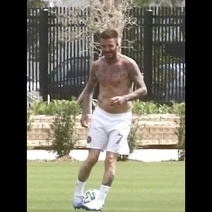 David Beckham - Le clan Beckham va jouer au football à Miami. L'équipe de D.Beckham , l'Inter Miami devait jouer son premier match ce week-end, mais tout est annulé à cause de l'épidémie de coronavirus Covid19 . Miami, le 14 mars 2020.