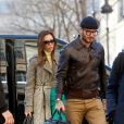 Victoria Beckham et son mari David ont quitté leur hôtel à Paris, pour se rendre à la Gare du Nord pour prendre l'Eurostar. Le 18 janvier 2020.