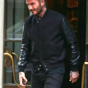 Exclusif - David Beckham arrive à Milan et va déjeuner chez Giacomo le 14 janvier 2020.