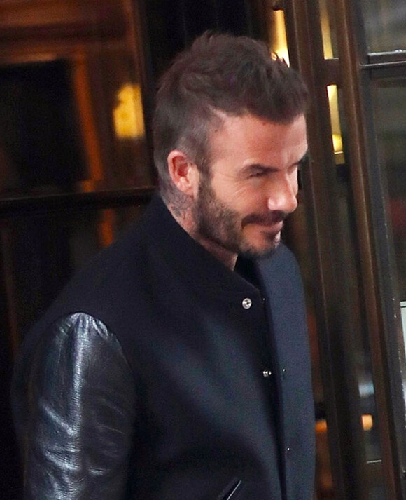 Exclusif - David Beckham arrive à Milan et va déjeuner chez Giacomo le 14 janvier 2020.
